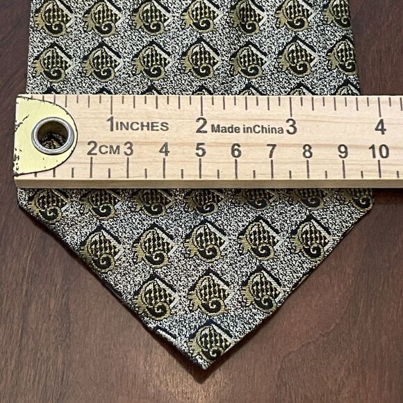 Angleino Green Hand Made 100% Silk Men’s Neck Tie - Picture 4 of 9